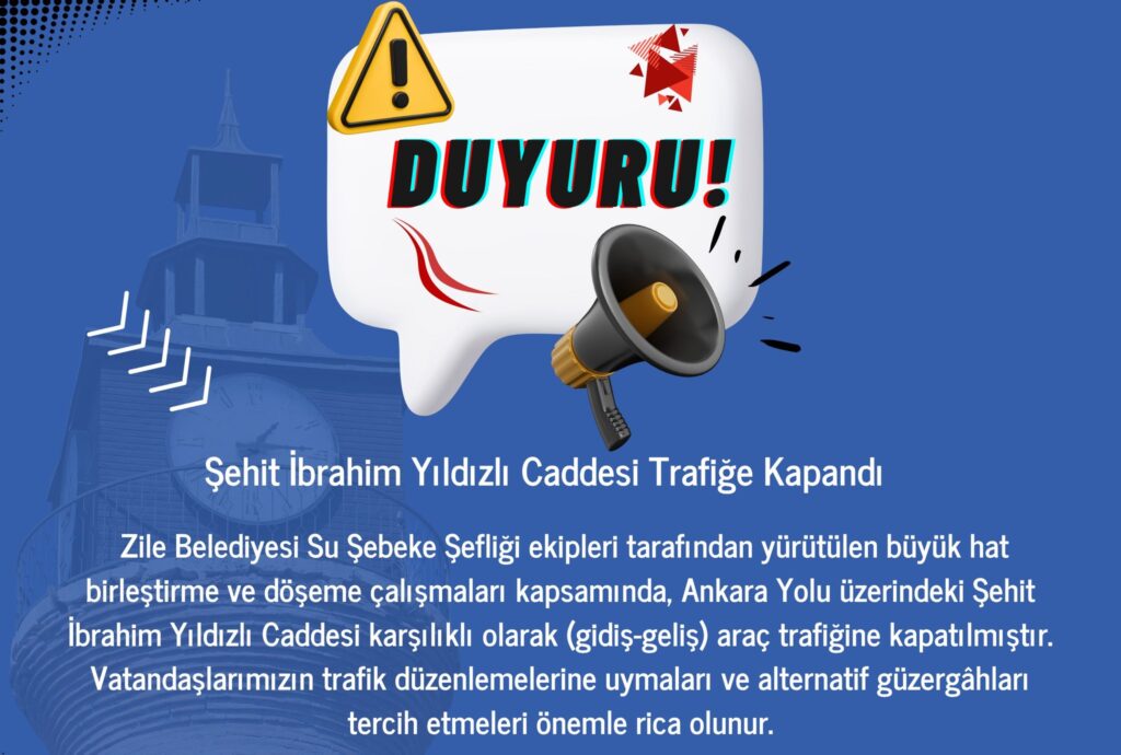 Şehit İbrahim Yıldızlı Caddesi Trafiğe Kapandı