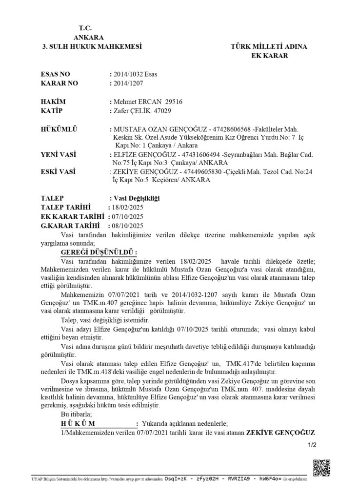 T.C.  ANKARA  3. SULH HUKUK MAHKEMESİ