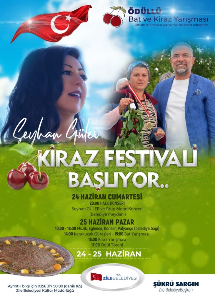 Zile Geleneksel Kiraz Festivali 24 Haziran’da başlıyor
