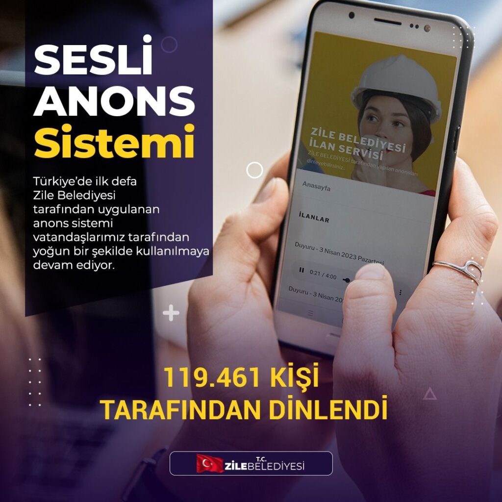 Zile’de Sesli Anons Uygulamasına Yoğun İlgi