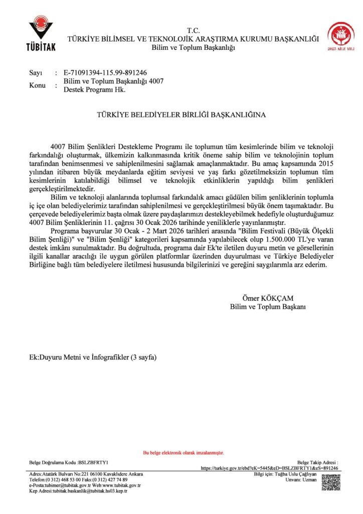 Bilim Şenlikleri 11. Çağrı Duyuru Metni